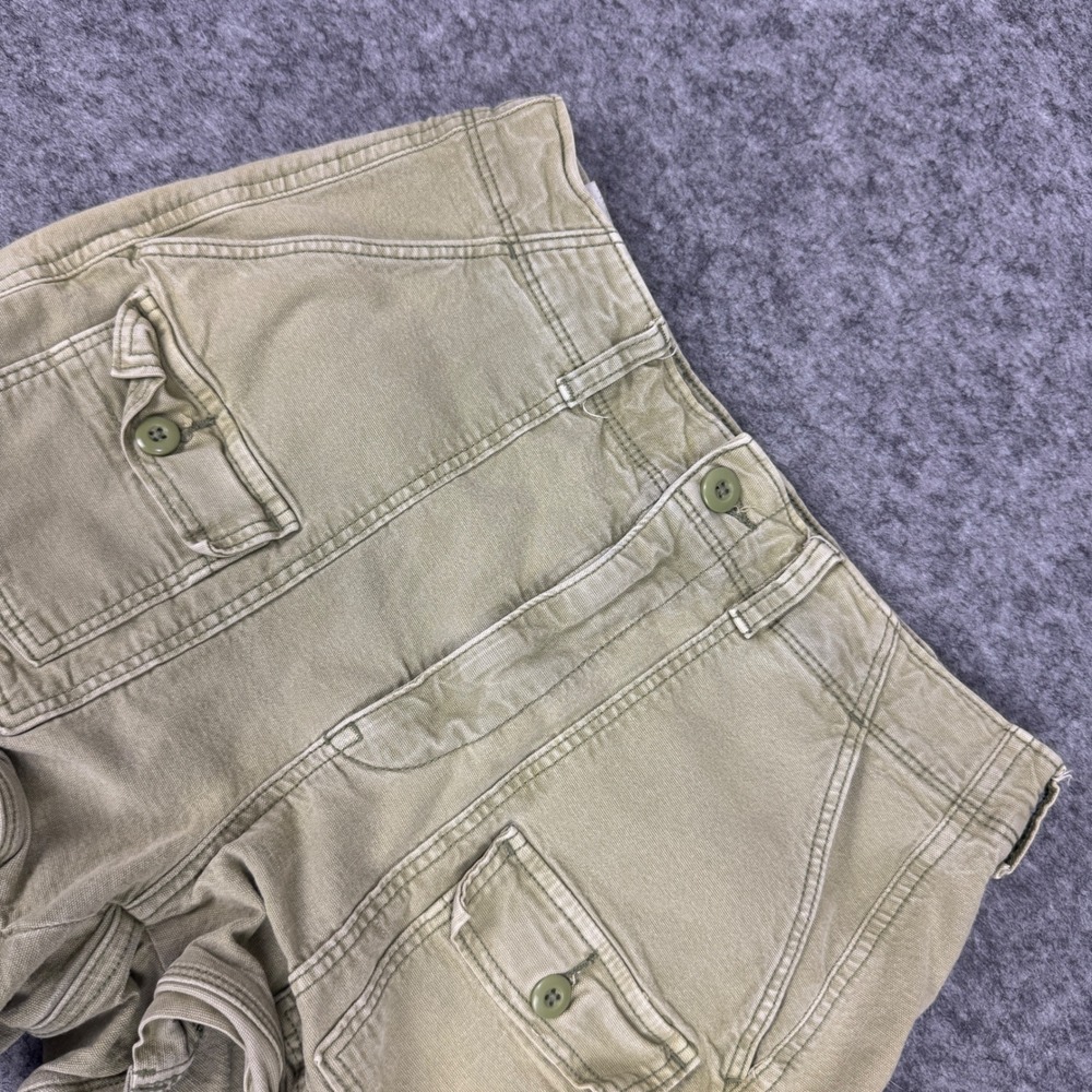 American Eagle Women 6 Cargo Shorts Olive Green High Waisted Stretch‎ Utility